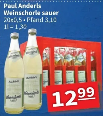 Anderl Getränke Paul Anderls Weinschorle sauer 20x0,5 L Angebot