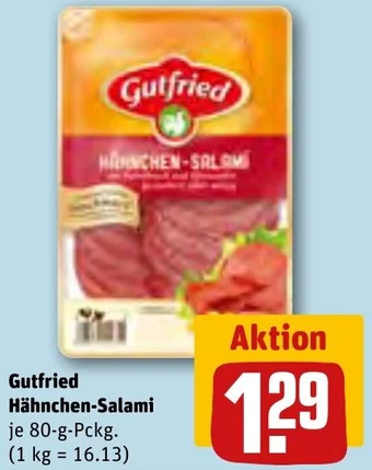 REWE Gutfried Hähnchen-Salami 80 g Pckg. Angebot