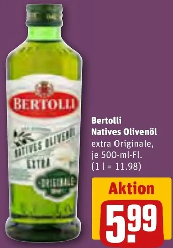 REWE Bertolli Natives Olivenöl 500 ml Fl. Angebot