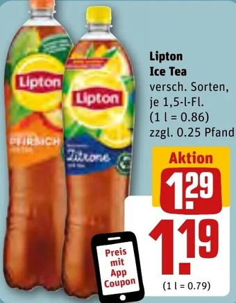 REWE Lipton Ice Tea 1,5-l-Fl. Angebot