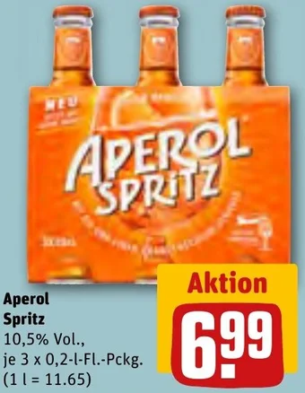 REWE Aperol Spritz 3 x 0,2-l-Fl. Pckg. Angebot