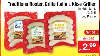 Zimmermann Traditions Roster, Grilla Italia o. Käse Griller 5x100g Angebot