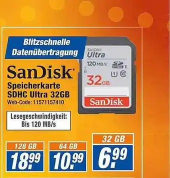 HEM Expert SanDisk Speicherkarte SDHC Ultra 32GB Angebot