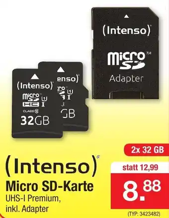 Zimmermann Intenso Micro SD Karte Angebot