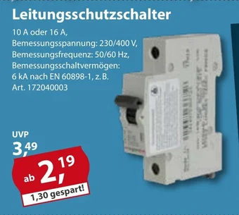 Sonderpreis Baumarkt Leitungsschutzschalter Angebot