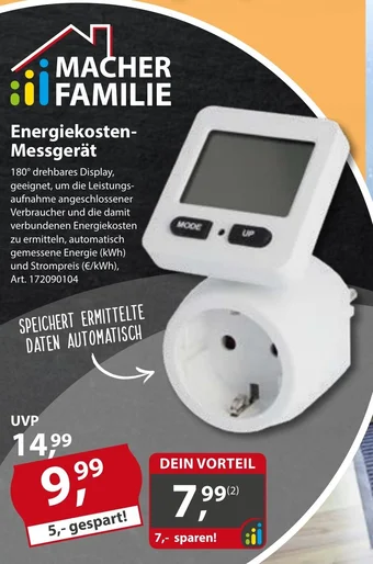 Sonderpreis Baumarkt MACHER FAMILIE Energiekosten-Messgerät Angebot