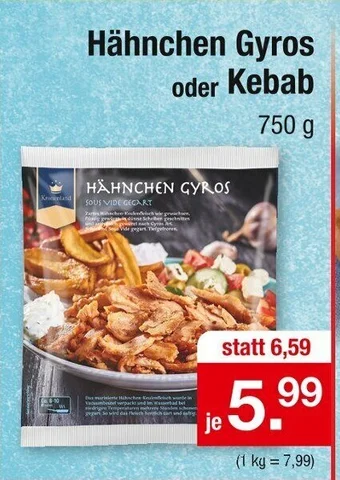 Zimmermann Hähnchen Gyros oder Kebab 750 g Angebot