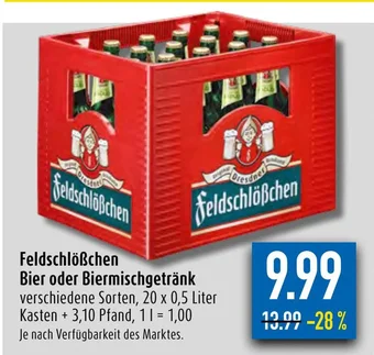 diska Feldschlößchen Bier oder Biermischgetränk 20*500ml Angebot