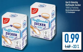 diska Gut & Günstig Raffinade Zucker 1000 g Angebot