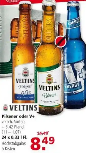 Multi Markt Veltins Pilsener oder V+ 24x0,33L Angebot