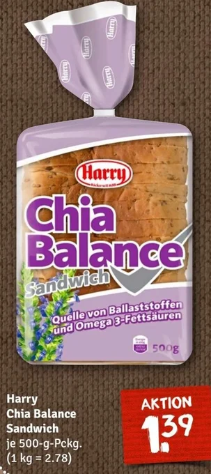 nahkauf Harry Chia Balance Sandwich 500 g Pckg. Angebot