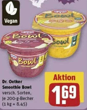 REWE Dr. Oetker Smoothie Bowl 200 g Becher Angebot