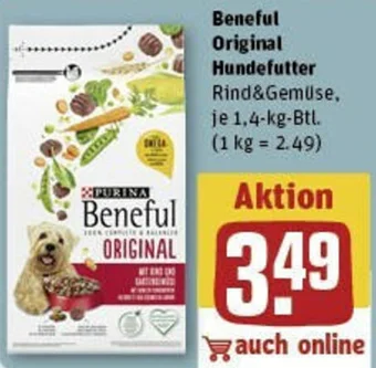 REWE Beneful Original Hundefutter 1,4 kg Btl. Angebot