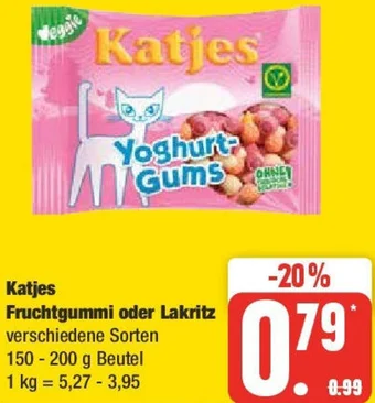 Edeka Katjes Fruchtgummi oder Lakritz 150-200 g Beutel Angebot