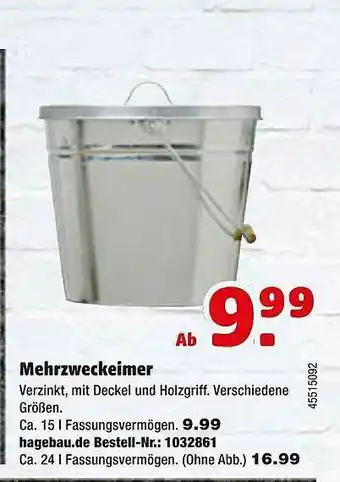 Hagebau Mehrzweckeimer Angebot