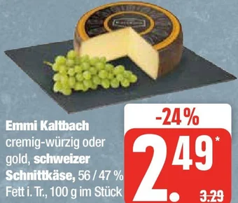 Edeka Emmi Kaltbach oder schweizer Schnittkäse 100 g Angebot