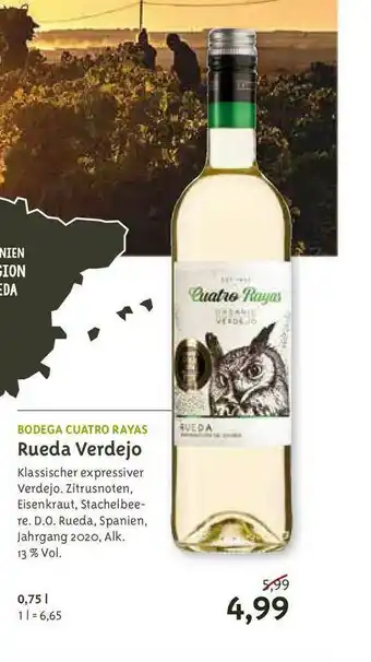 Biocompany Bodega Cuatro Rayas Rueda Verdejo Angebot