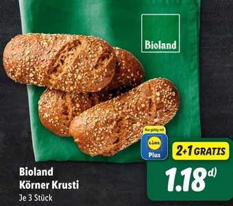 Lidl Bioland Körner Krusti 3 Stück Angebot