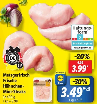 Lidl Metzgerfrisch Frische Hähnchen-Mini-Steaks 400 g Angebot