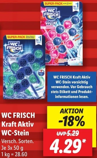 Lidl WC FRISCH Kraft Aktiv WC-Stein 3x50 g Angebot