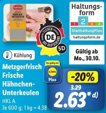 Lidl Metzgerfrisch Frische Hähnchen-Unterkeulen 600 g Angebot