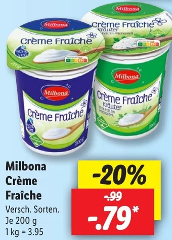 Lidl Milbona Crème Fraîche 200 g Angebot