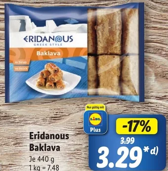 Lidl Eridanous Baklava 440 g Angebot