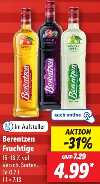 Lidl Berentzen Fruchtige 0,7 L Angebot