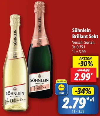 Lidl Söhnlein Brillant Sekt 0,75 L Angebot