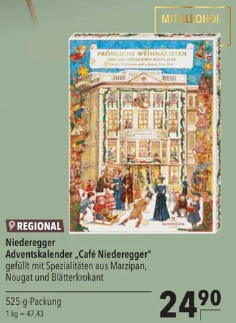 CITTI Markt Niederegger Adventskalender „Café Niederegger" 525 g Packung Angebot