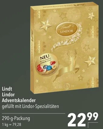 CITTI Markt Lindt Lindor Adventskalender 290 g Packung Angebot