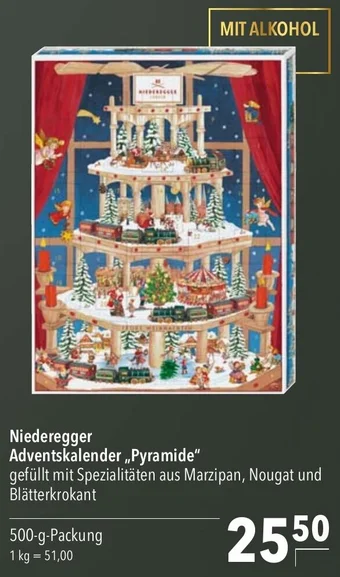 CITTI Markt Niederegger Adventskalender ,,Pyramide" 500 g Packung Angebot