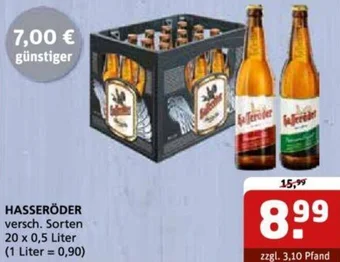 Getränke Quelle HASSERÖDER 20 x 0,5 Liter Angebot