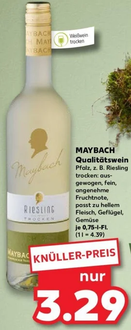 Kaufland MAYBACH Qualitätswein 0,75 L-Fl. Angebot