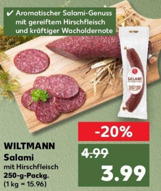 WILTMANN Salami 250 g Packg. Angebot bei Kaufland
