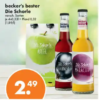 Trink und Spare Beckers Bester Die Schorle 4x0,33L Angebot