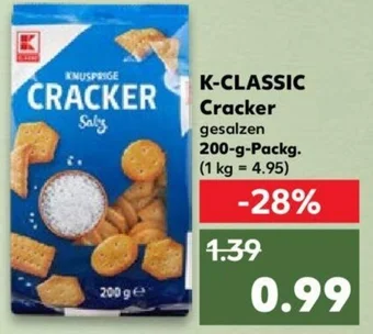 Kaufland K-CLASSIC Cracker 200 g Packg. Angebot