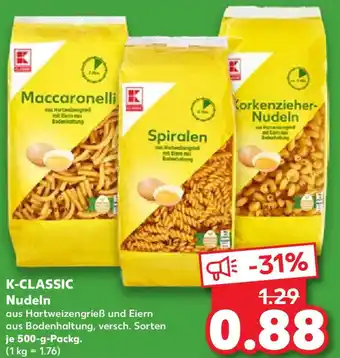 Kaufland K-CLASSIC Nudeln 500 g Packg. Angebot