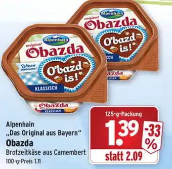 Wasgau Alpenhain Das Original aus Bayern Obazda 125g Angebot