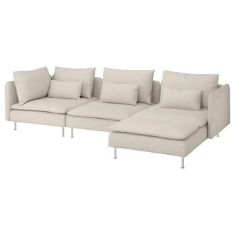 IKEA Söderhamn 4er-sofa mit récamiere/gunnared beige mit récamiere/gunnared beige Angebot