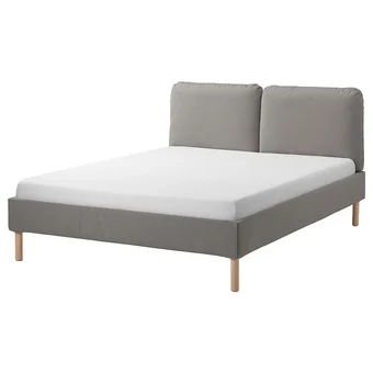 IKEA Sagesund bettgestell, gepolstert diseröd braun/lönset 140x200 cm Angebot