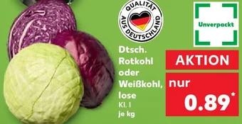 Kaufland Dtsch. Rotkohl oder Weißkohl, lose Angebot