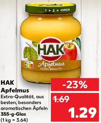 Kaufland Lausitzer Apfelmus 705 g Glas Angebot