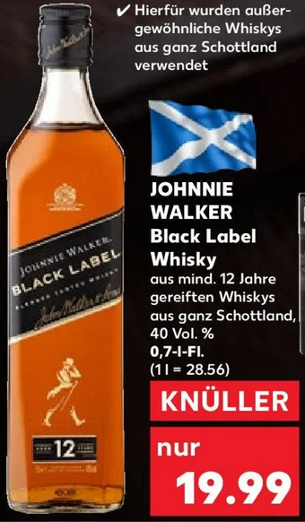 Kaufland JOHNNIE WALKER Black Label Whisky 0,7 L-Fl. Angebot