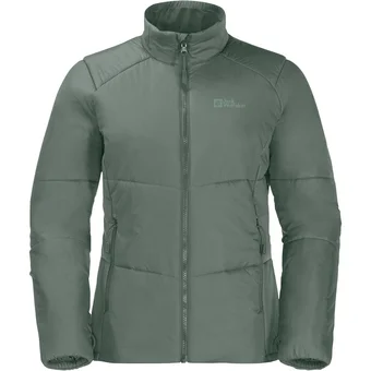 Intersport Jack wolfskin damen funktionsjacke bergland ins jkt w hedge green s Angebot