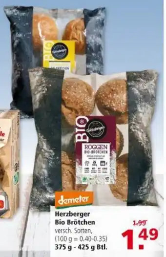 Multi Markt Demeter Herzberger Bio Brötchen 375-425g Angebot