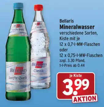 Wasgau Bellaris Mineralwasser 12x0,7/0,75L Angebot