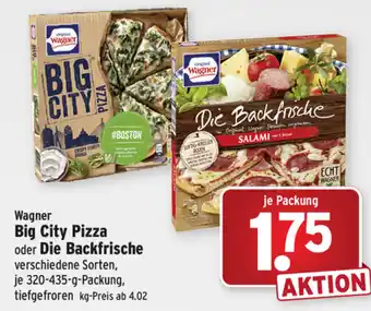 Wasgau Wagner Big City Pizza oder Die Backfrische 320-435g Angebot