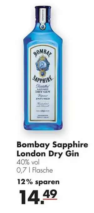 Handelshof Bombay sapphire london dry gin Angebot