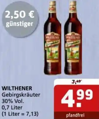 Getränke Quelle WILTHENER Gebirgskräuter 0,7 Liter Angebot